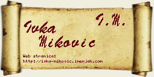Ivka Miković vizit kartica